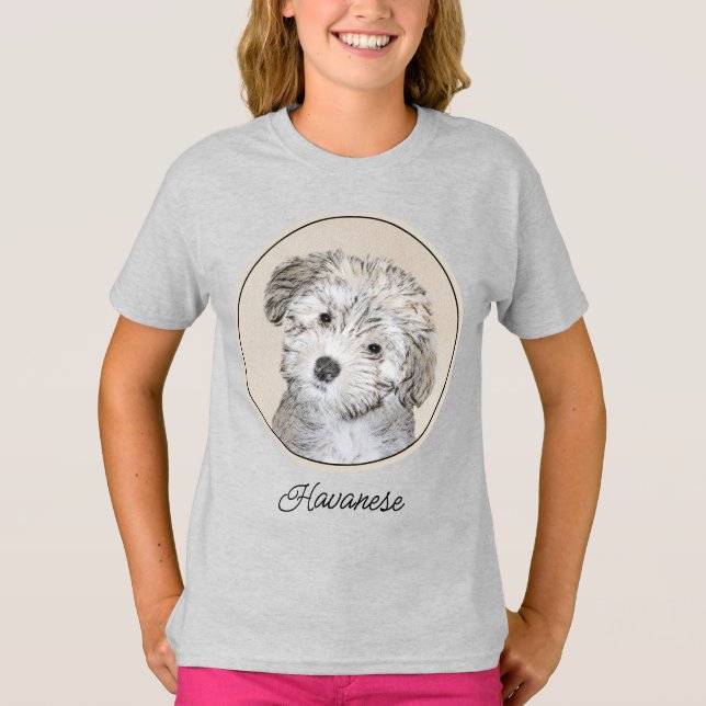 Havanese Puppy Painting - Cute Original Dog Art T-Shirt (Front)