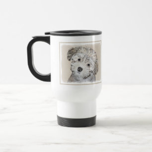 Havanese Puppy Painting - Cute Original Dog Art Travel Mug