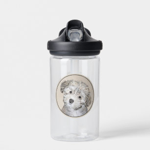 Havanese Puppy Painting - Cute Original Dog Art Water Bottle