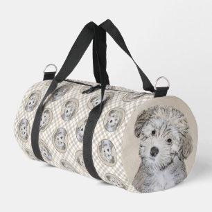 Havanese Puppy Painting Sable Original Pet Dog Art Duffle Bag