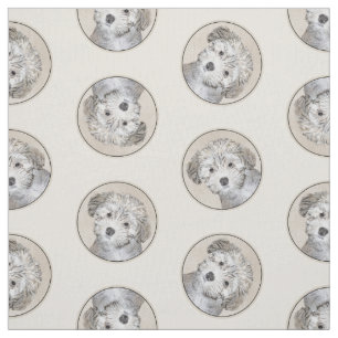 Havanese Puppy Painting Sable Original Pet Dog Art Fabric