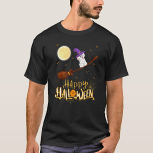 Havanese Ride Witch Shotgun Havanese Dog Halloween T-Shirt