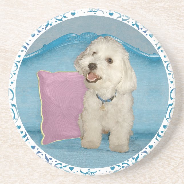Havanese Sandstone Drink Coaster (Front)