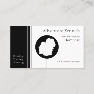 Havanese Silhouette Modern Black White Business Card