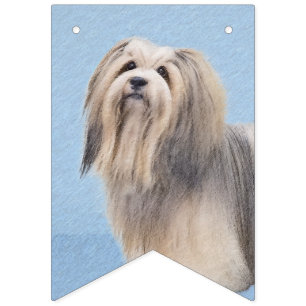 Havanese (Silver) Painting - Cute Original Dog Art Bunting