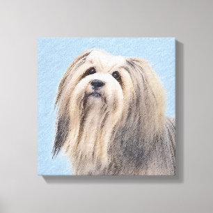 Havanese (Silver) Painting - Cute Original Dog Art Canvas Print