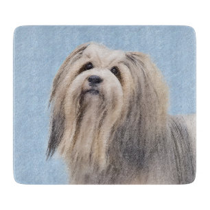 Havanese (Silver) Painting - Cute Original Dog Art Cutting Board