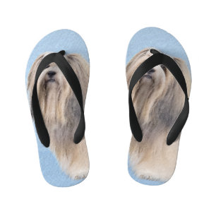 Havanese (Silver) Painting - Cute Original Dog Art Kid's Jandals