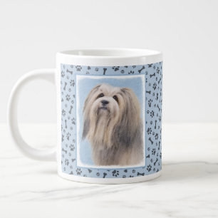 Havanese (Silver) Painting - Cute Original Dog Art Large Coffee Mug