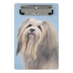 Havanese (Silver) Painting - Cute Original Dog Art Mini Clipboard