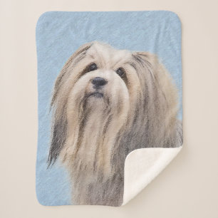 Havanese (Silver) Painting - Cute Original Dog Art Sherpa Blanket
