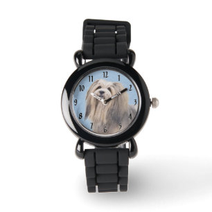 Havanese (Silver) Painting - Cute Original Dog Art Watch