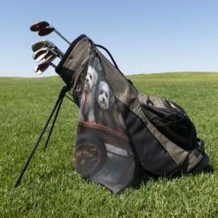 Havanese Snowy Sleigh Christmas Decor Golf Towel