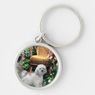 Havanese Summer Garden Key Ring