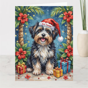 Havanese Tropical Christmas Night Hat Card