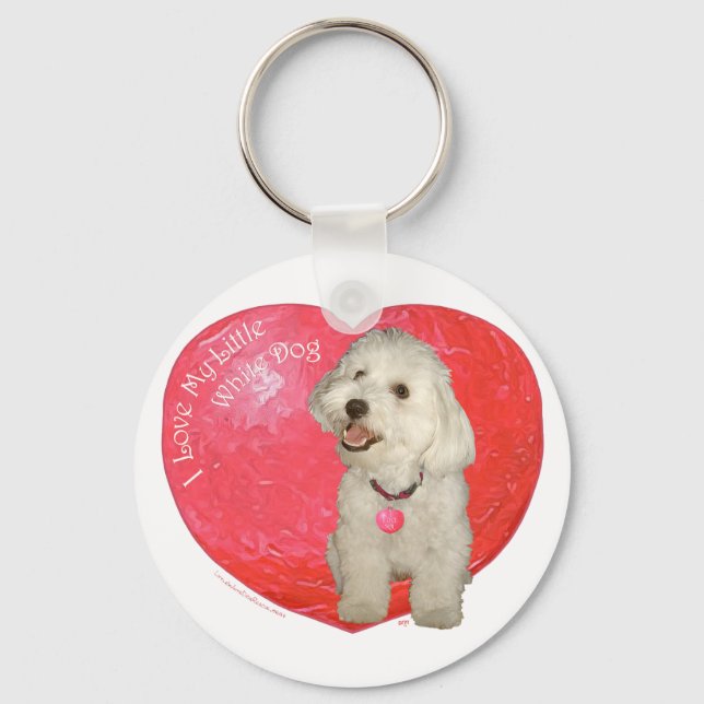 Havanese Valentine's Day Key Ring (Front)