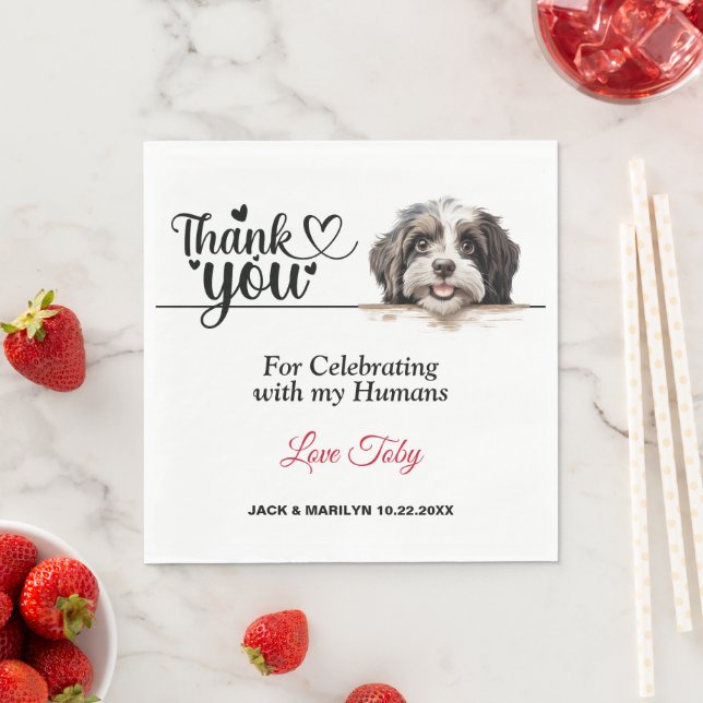 Havanese Wedding Thank You Napkin (Insitu)