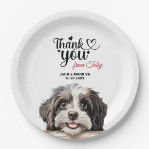Havanese Wedding Thank You Paper Plate