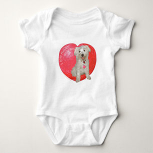 Havanese / Westie Mix Valentine's Day Baby Bodysuit