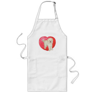 Havanese / Westie Mix Valentine's Day Long Apron
