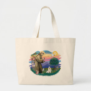 Havanese (white) large tote bag