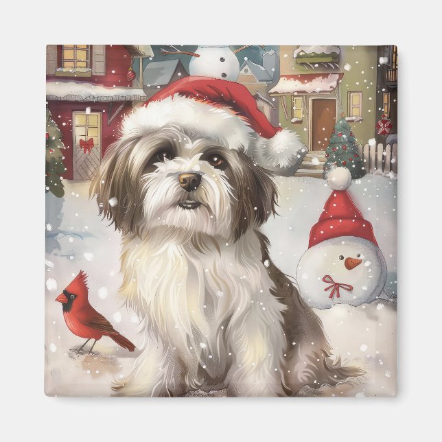 Havanese Winter Wonderland Christmas Joy Magnet (Front)