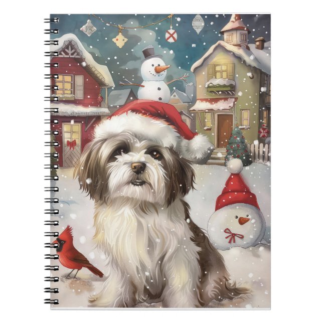 Havanese Winter Wonderland Christmas Joy Notebook (Front)