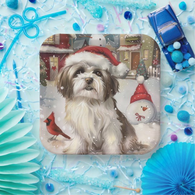 Havanese Winter Wonderland Christmas Joy Paper Plate (Party)
