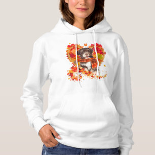Havanese With Heart Made Of Autumn Leaves Hoodie