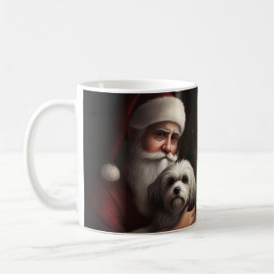 Havanese With Santa Claus Festive Christmas Coffee Mug