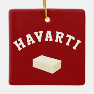 Havarti funny college team cheese block logo ceramic ornament