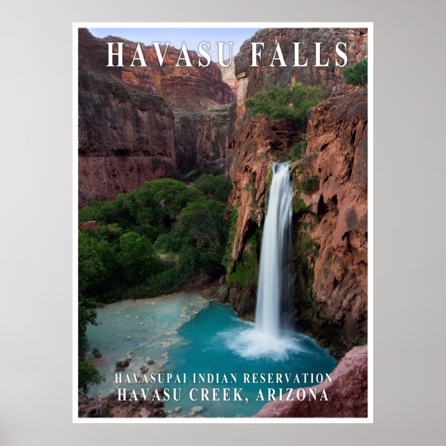 Havasu Falls Arizona Travel Poster (Front)