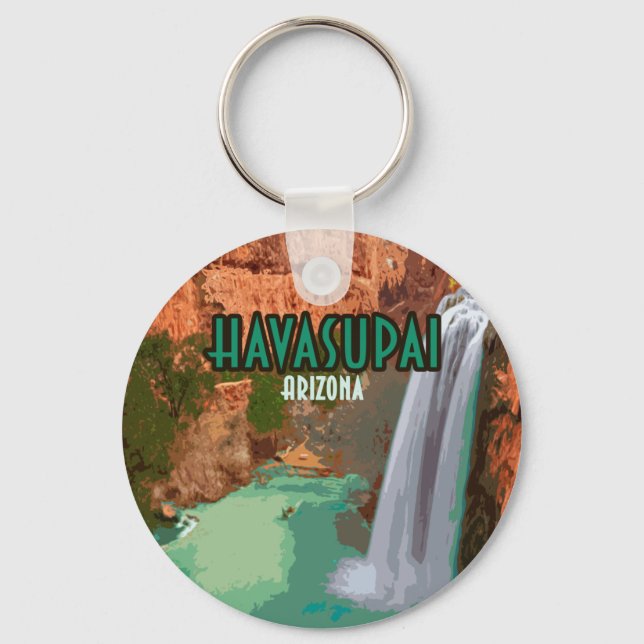 Havasupai Indian Reservation Arizona Mooney Falls Key Ring (Front)