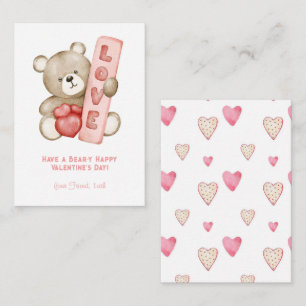 Have a Bear-Y Happy Valentine School Kids Card