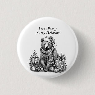Have a Bear-y Merry Christmas 3 Cm Round Badge