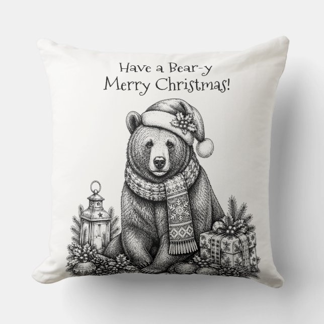 Have a Bear-y Merry Christmas Cushion (Front)