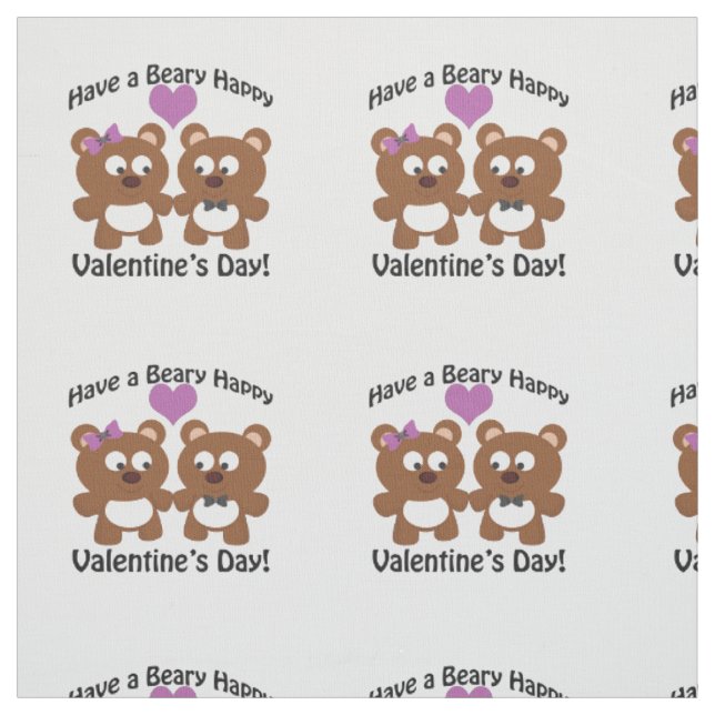 Have a Beary Happy Valentine's Day! Fabric (Swatch)