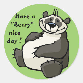 Have a beary nice day classic round sticker