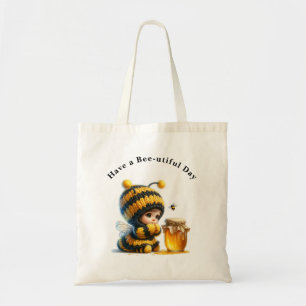 Have a Bee-utiful Day Cute Girl in Bee Costume Tote Bag