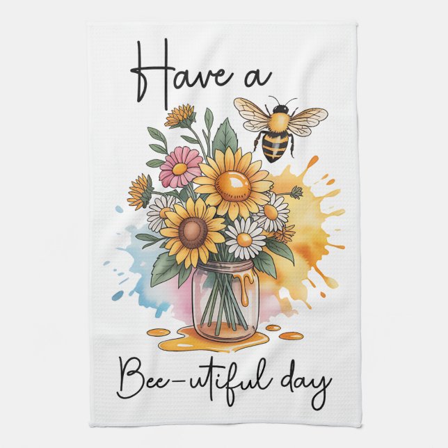 Have a Bee utiful day Tea Towel (Vertical)