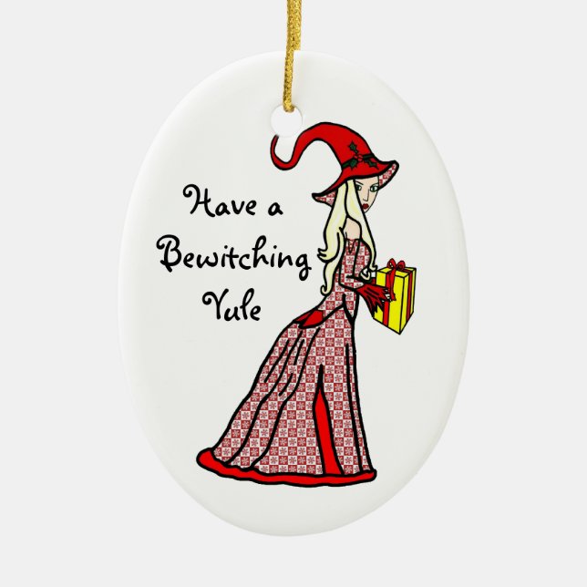 Have a Bewitching Yule Ceramic Tree Decoration (Front)