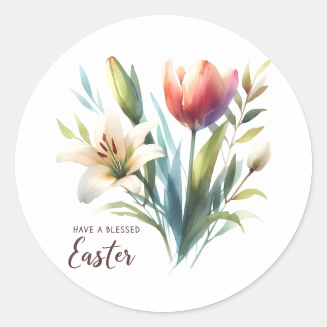 Have A Blessed Easter Classic Round Sticker (Front)