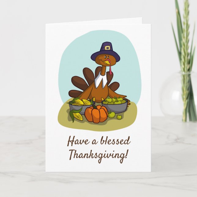 Have A Blessed Thanksgiving Thank You Card (Front)