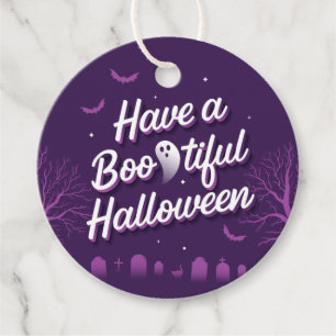 Have a Bootiful Halloween Round Gift Tags