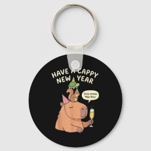 Have A Cappy New Year 2026 Capybara Max Rizz Funny Key Ring