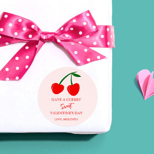 Have a Cherry Sweet Valentine's Day Classic Round Sticker