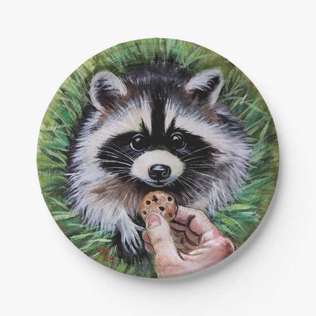 Have a cookie Racoon Paper Plate (Front)