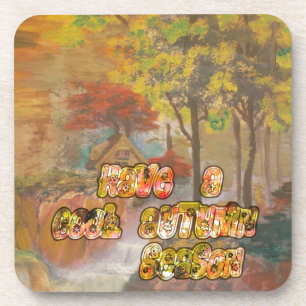 Have a Cool Autumn Season Vintage Art Print Coaster
