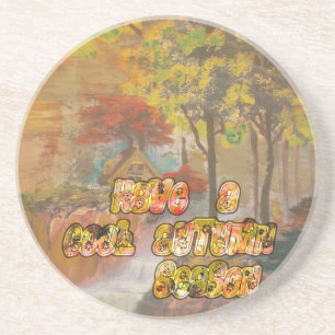 Have a Cool Autumn Season Vintage Art Print Coaster