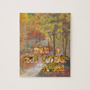 Have a Cool Autumn Season Vintage Art Print Jigsaw Puzzle